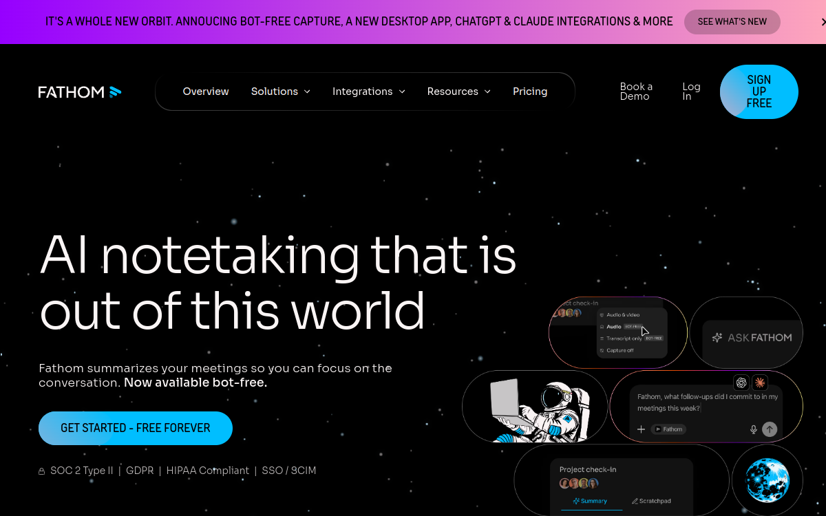 Screenshot of Fathom AI