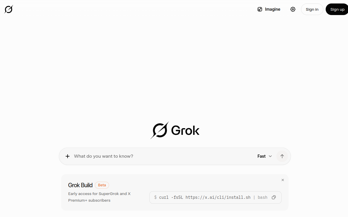 Screenshot of Grok (xAI)