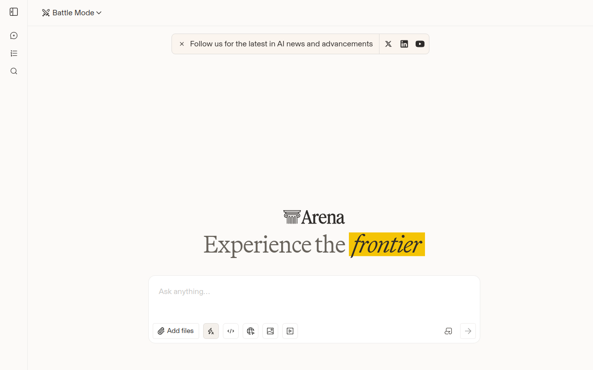 Screenshot of LMArena