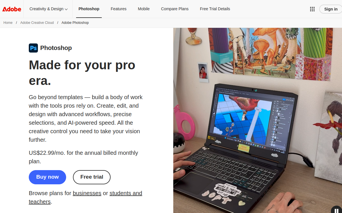 Screenshot of Photoshop AI