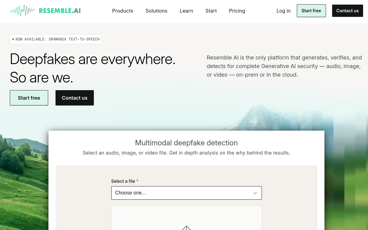 Screenshot of Resemble AI