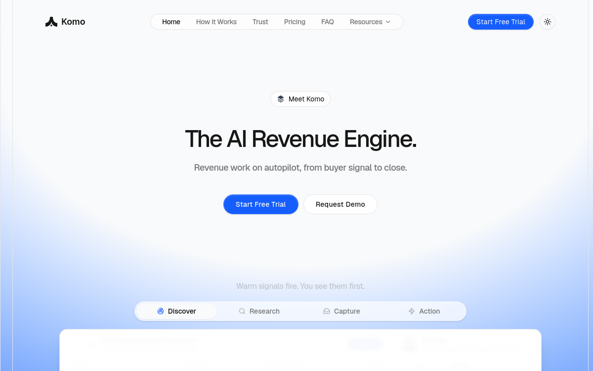 Screenshot of Komo AI