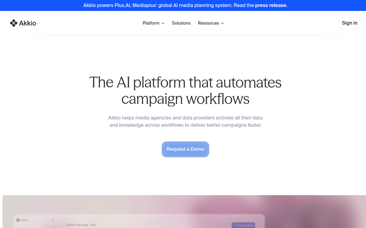 Screenshot of Akkio