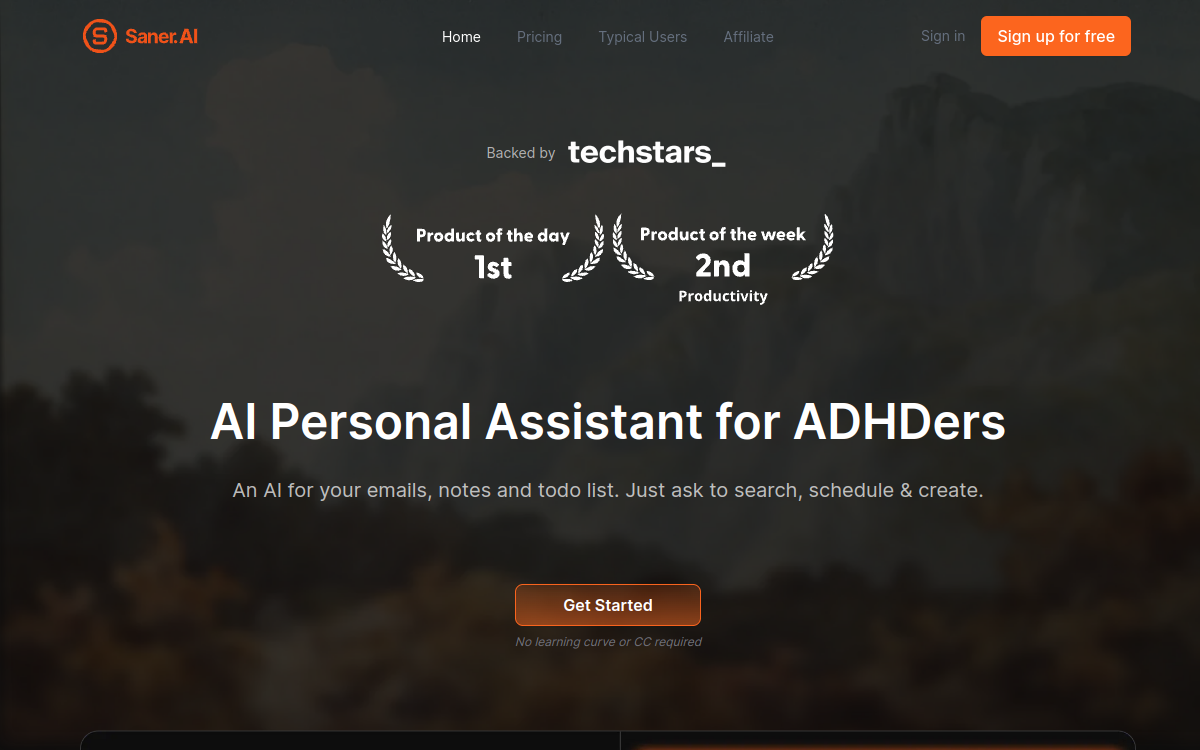 Screenshot of Saner.AI