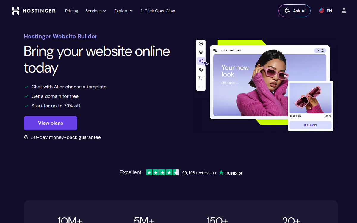 Screenshot of Hostinger AI Hub