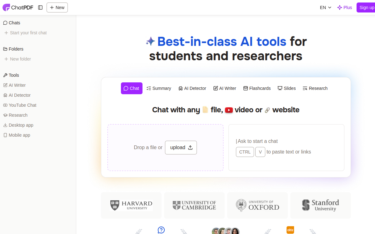 Screenshot of ChatPDF