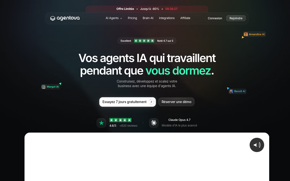 Screenshot of Agentova AI