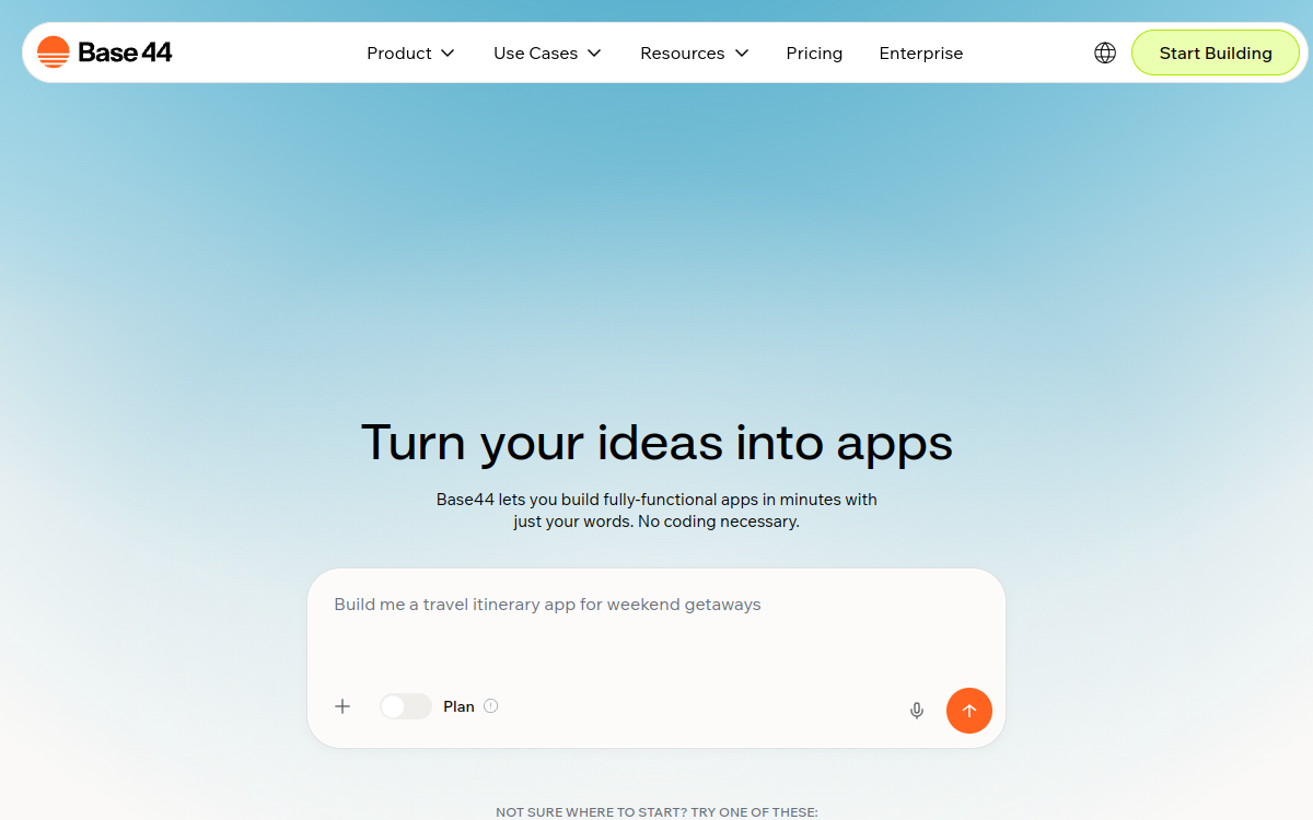 Screenshot of Base44