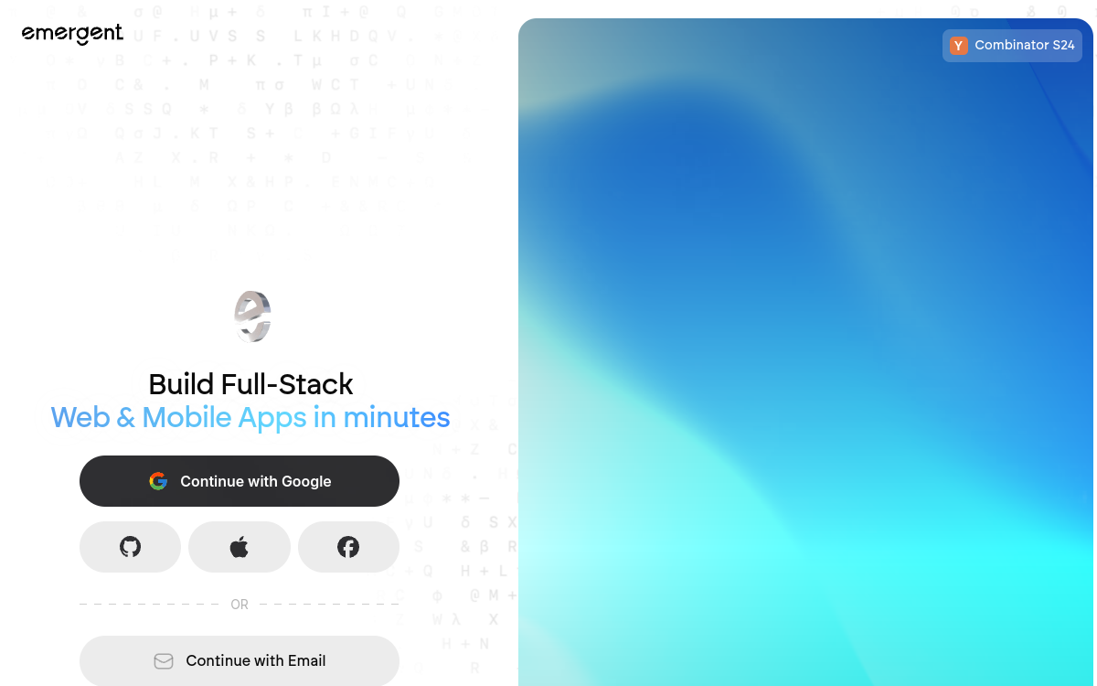 Screenshot of Emergent AI