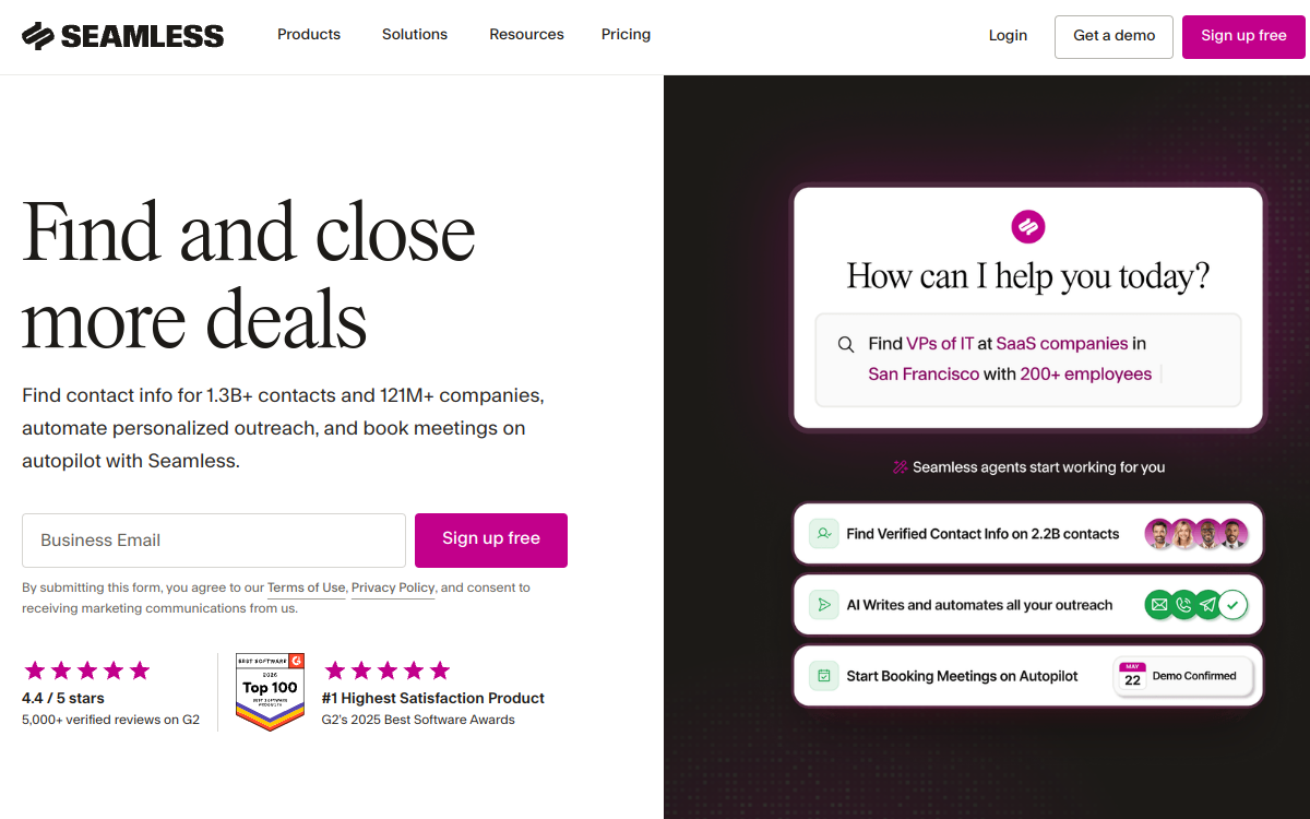 Screenshot of Seamless.AI