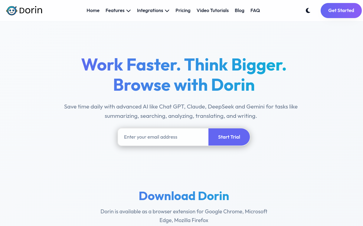 Screenshot of Dorin AI