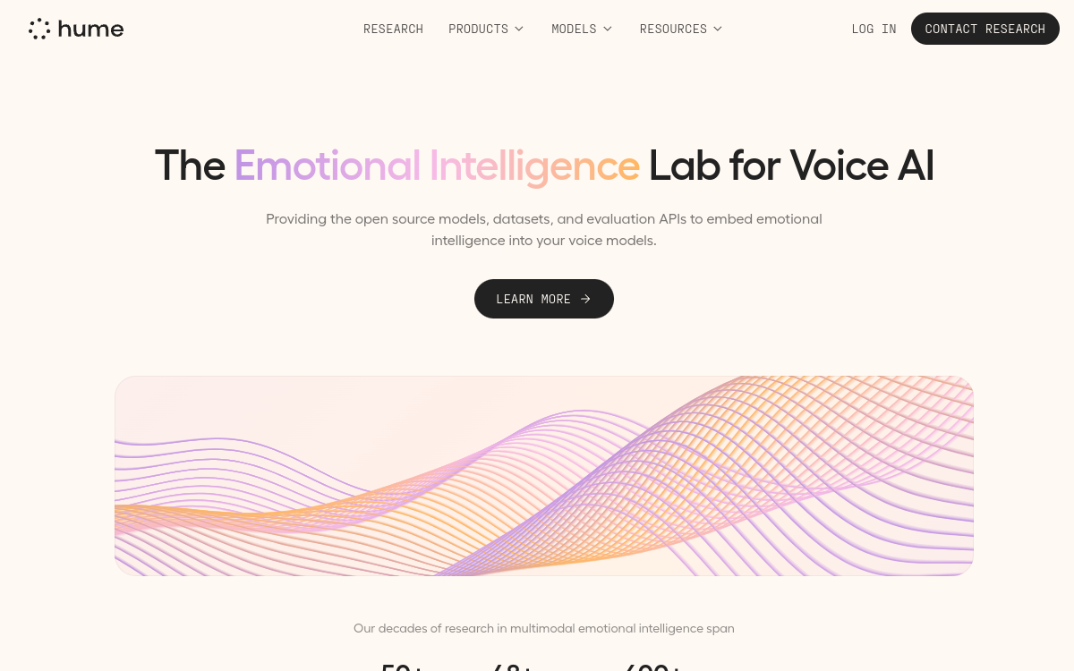 Screenshot of Hume AI