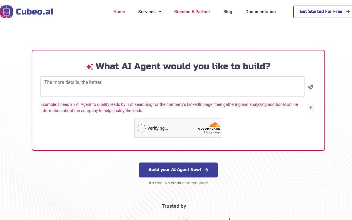 Screenshot of cubeo.ai