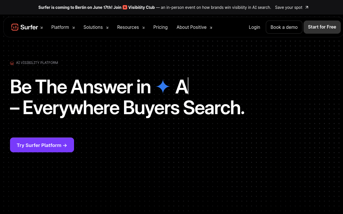 Screenshot of Surfer SEO