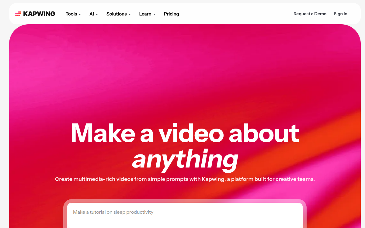 Screenshot of Kapwing