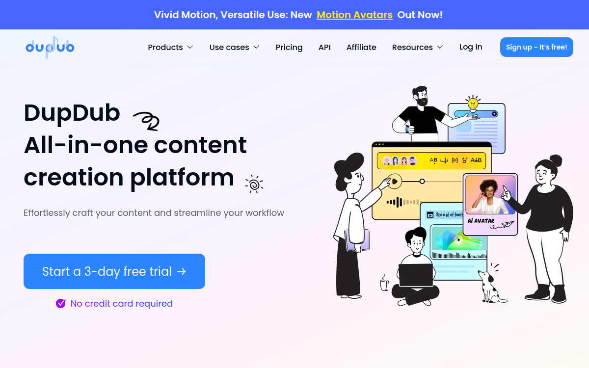 Screenshot of DupDub