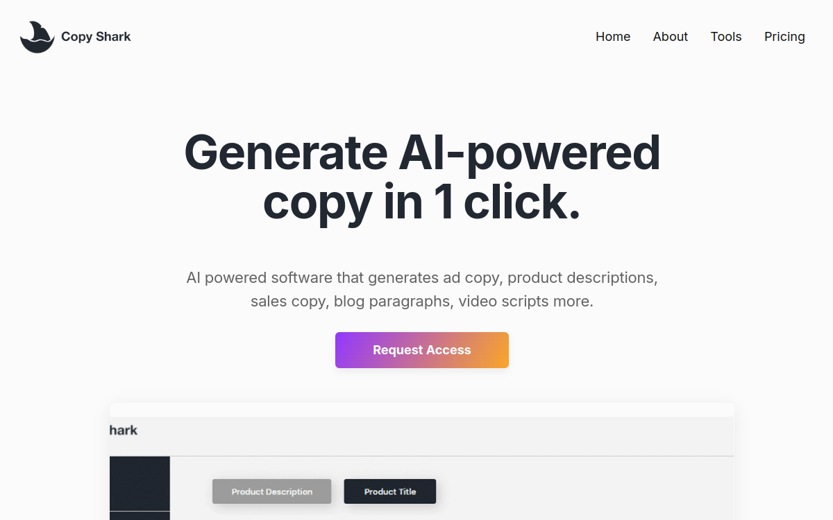 Screenshot of CopyShark AI