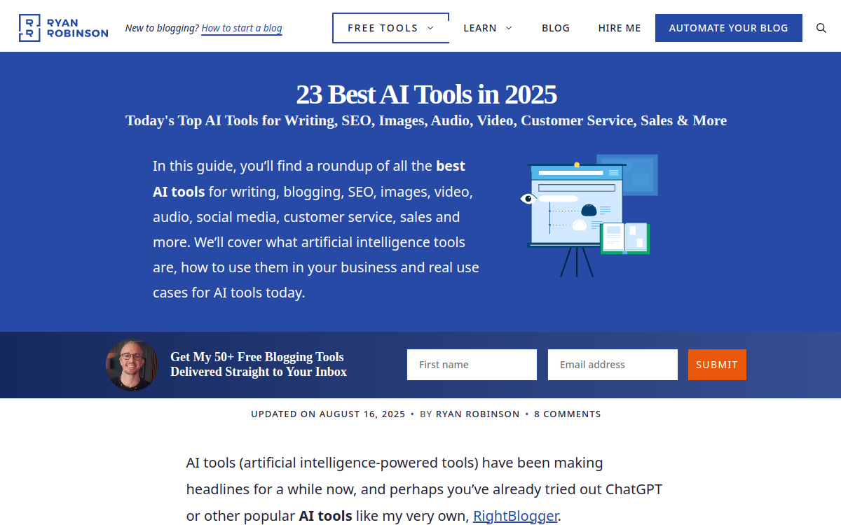 Screenshot of Ryrob AI Tools