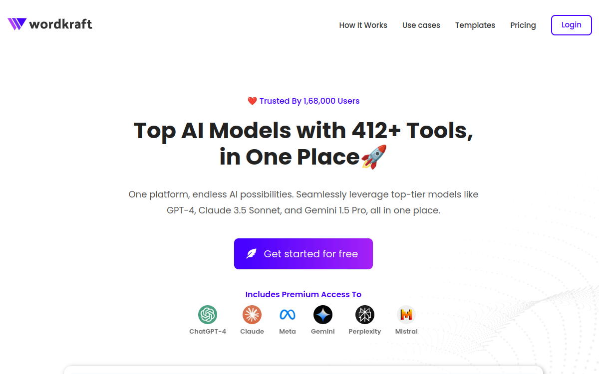 Screenshot of Wordkraft AI