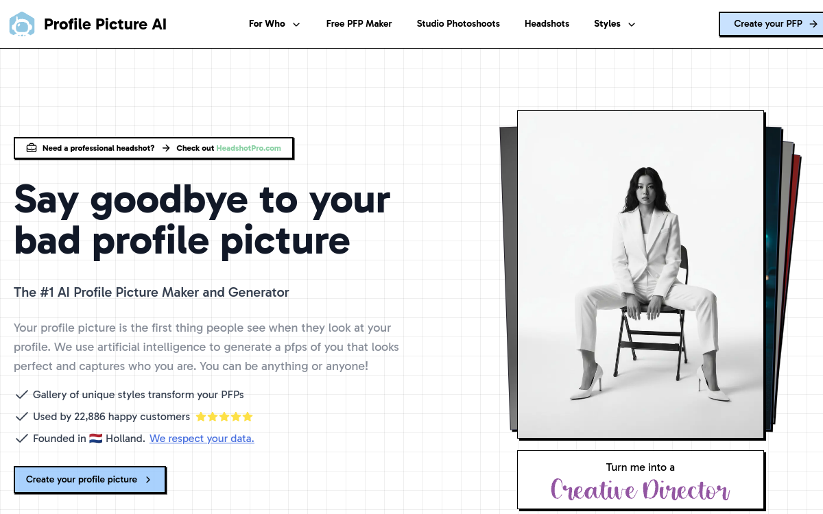 Screenshot of ProfilePicture.ai