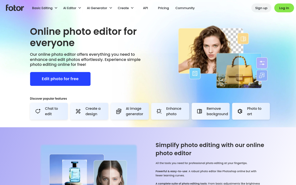 Screenshot of Fotor AI