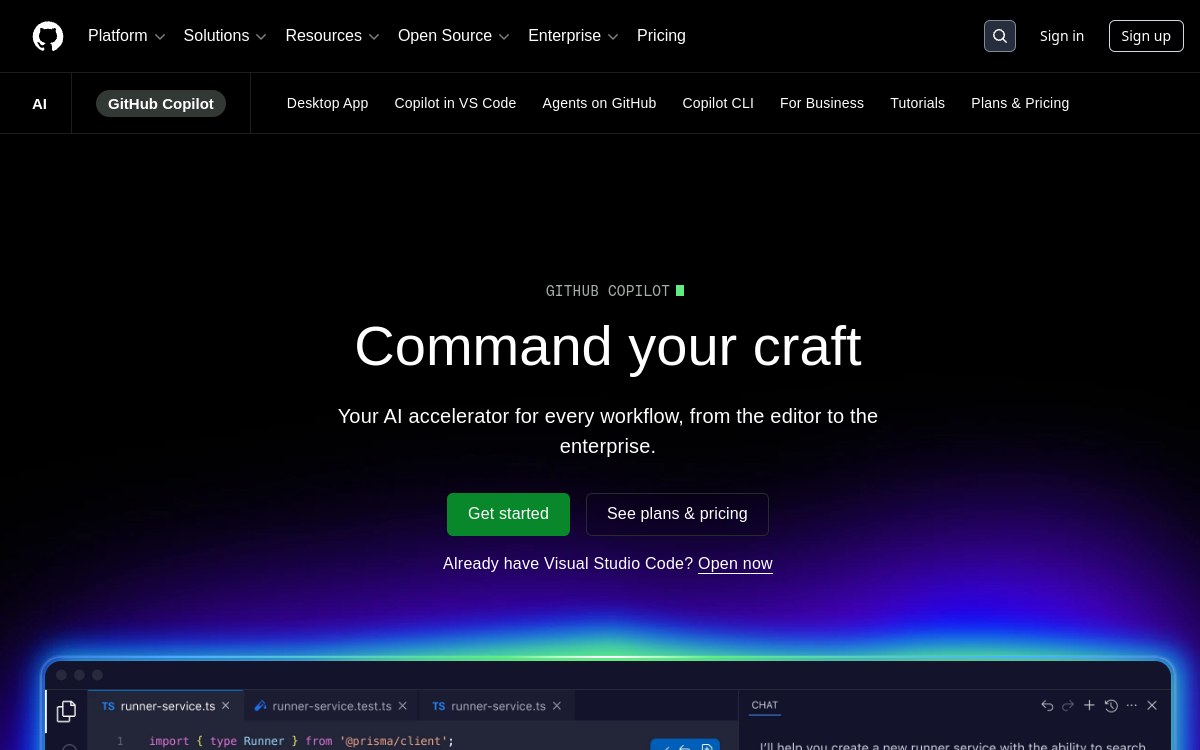 Screenshot of GitHub Copilot (Copilot X)