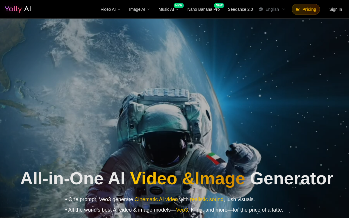 Screenshot of Yolly AI