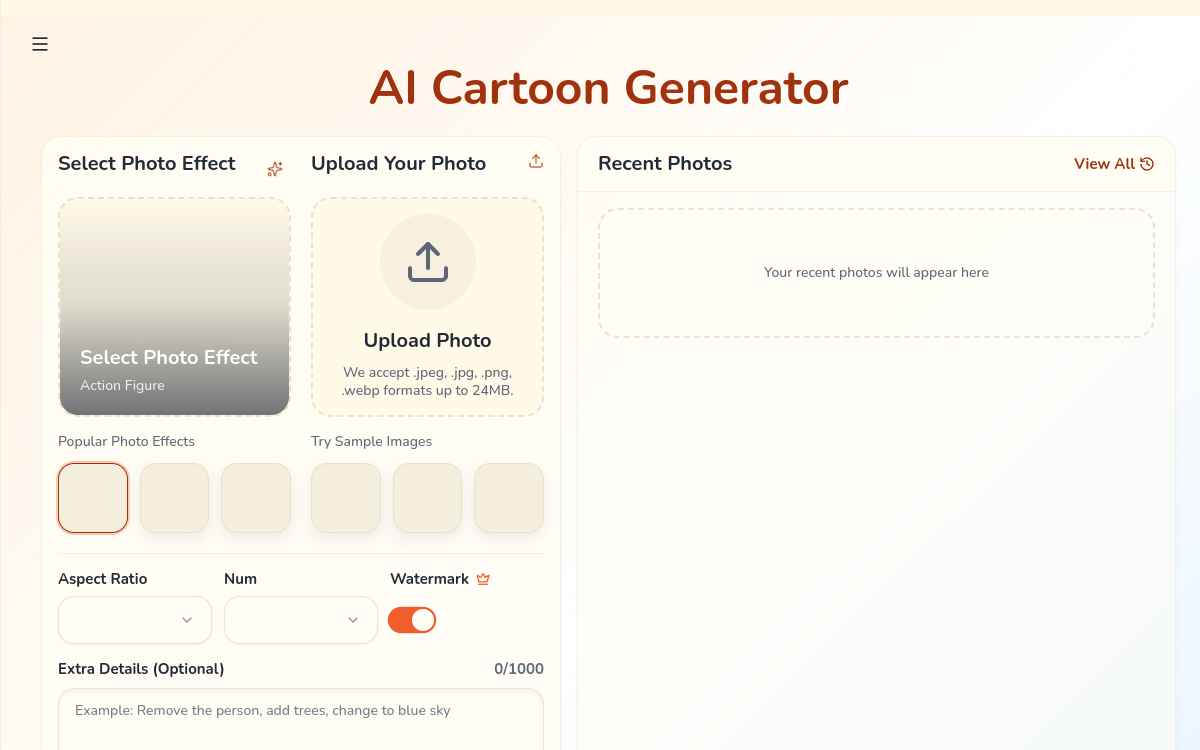 Screenshot of Cartoonize AI