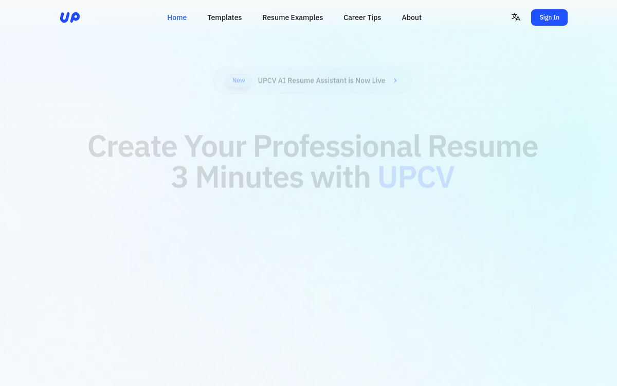Screenshot of UPCV