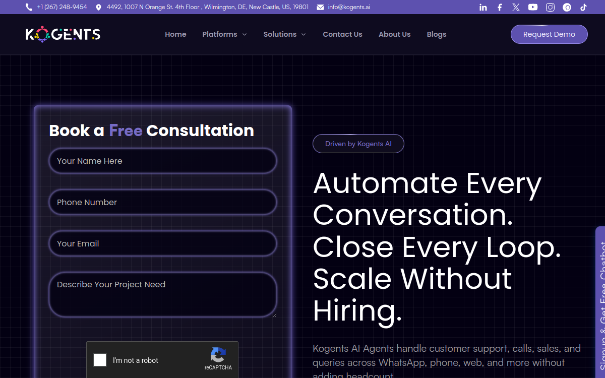 Screenshot of Kogents AI
