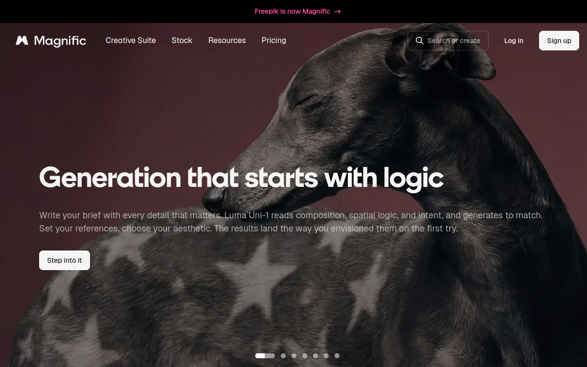 Screenshot of Freepik AI
