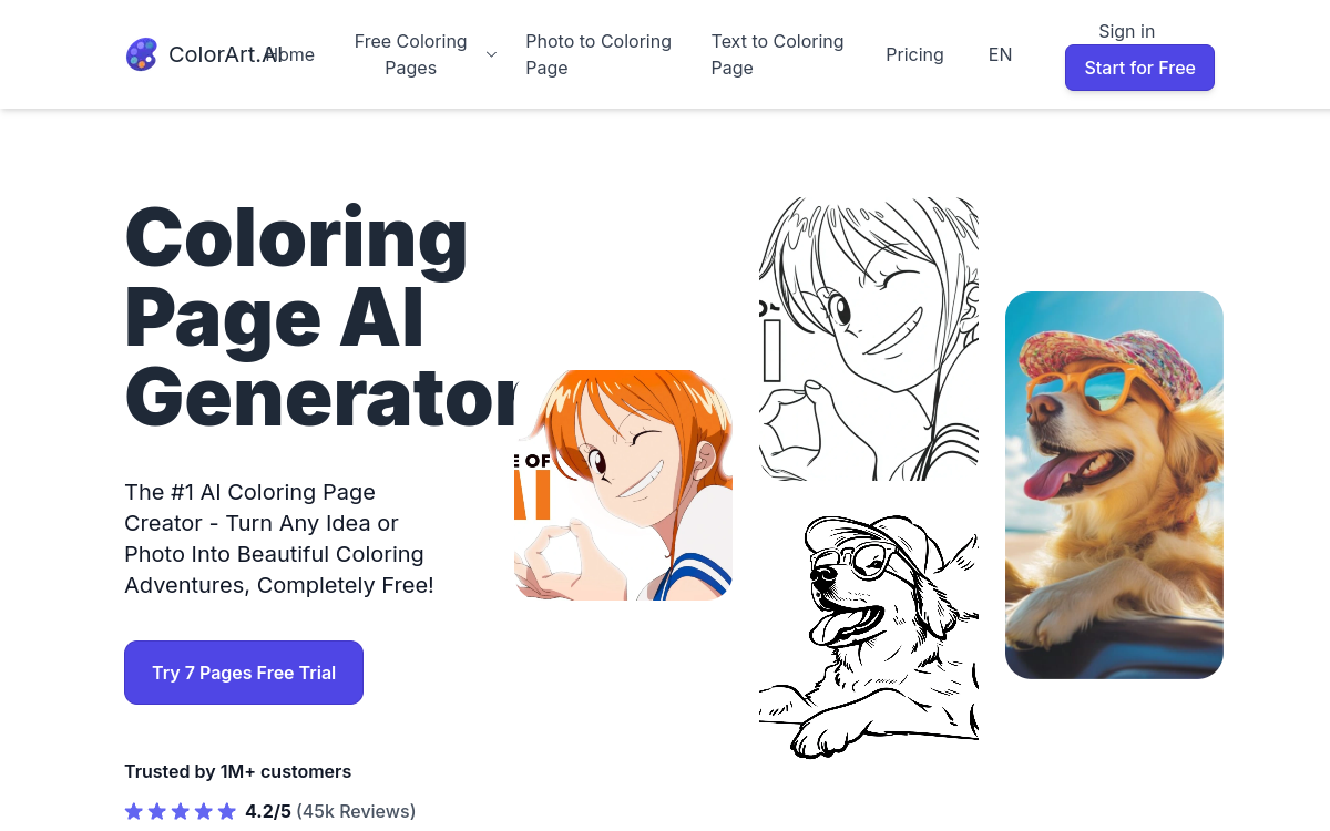 Screenshot of ColorArt.AI