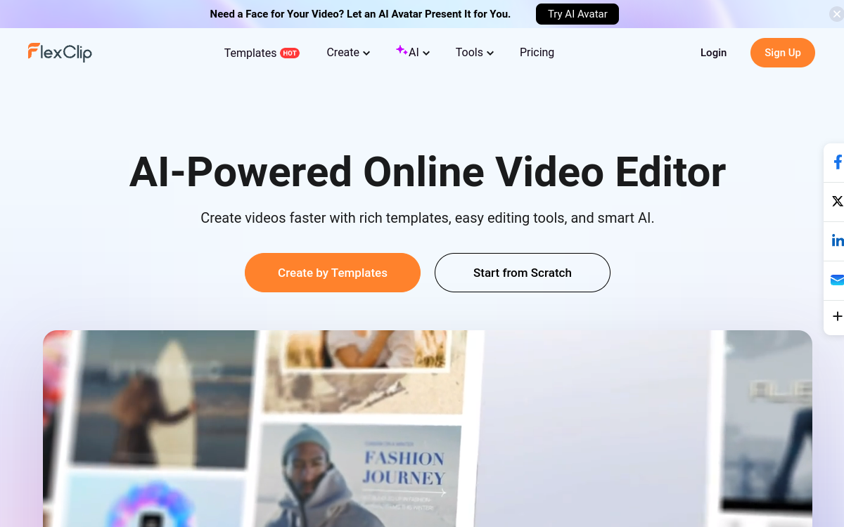 Screenshot of FlexClip