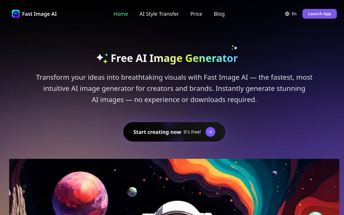 Screenshot of Fast Image AI