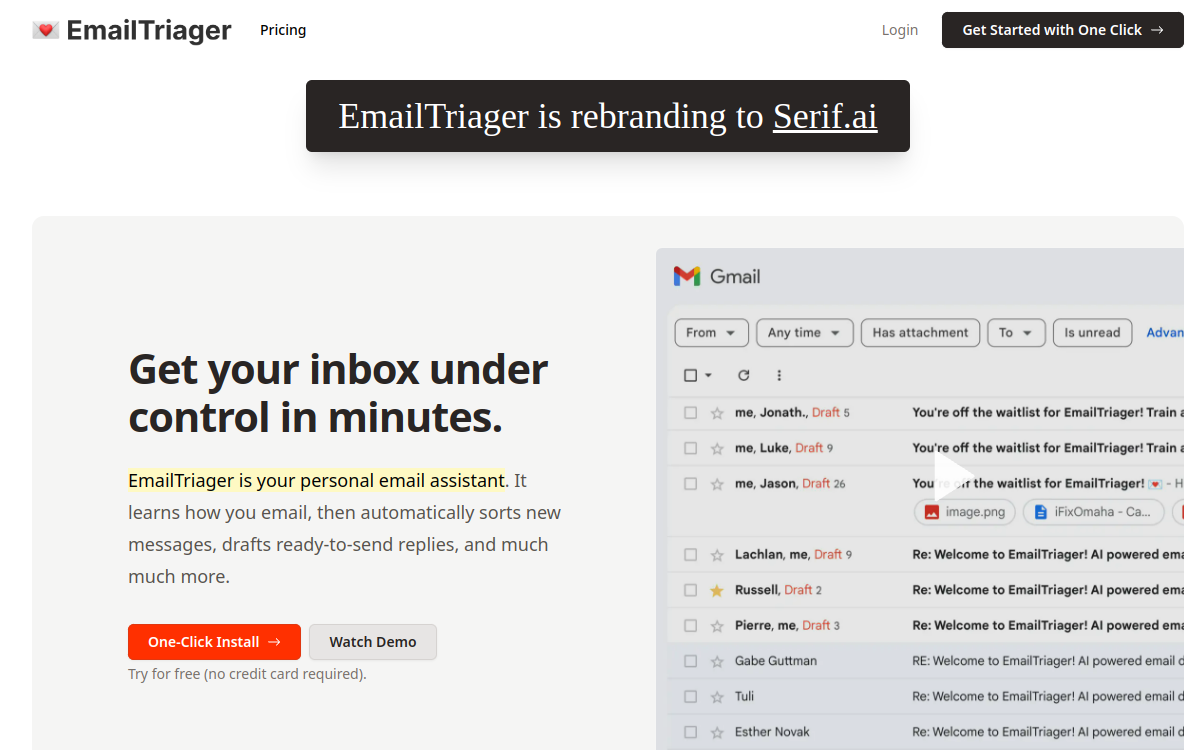Screenshot of EmailTriager