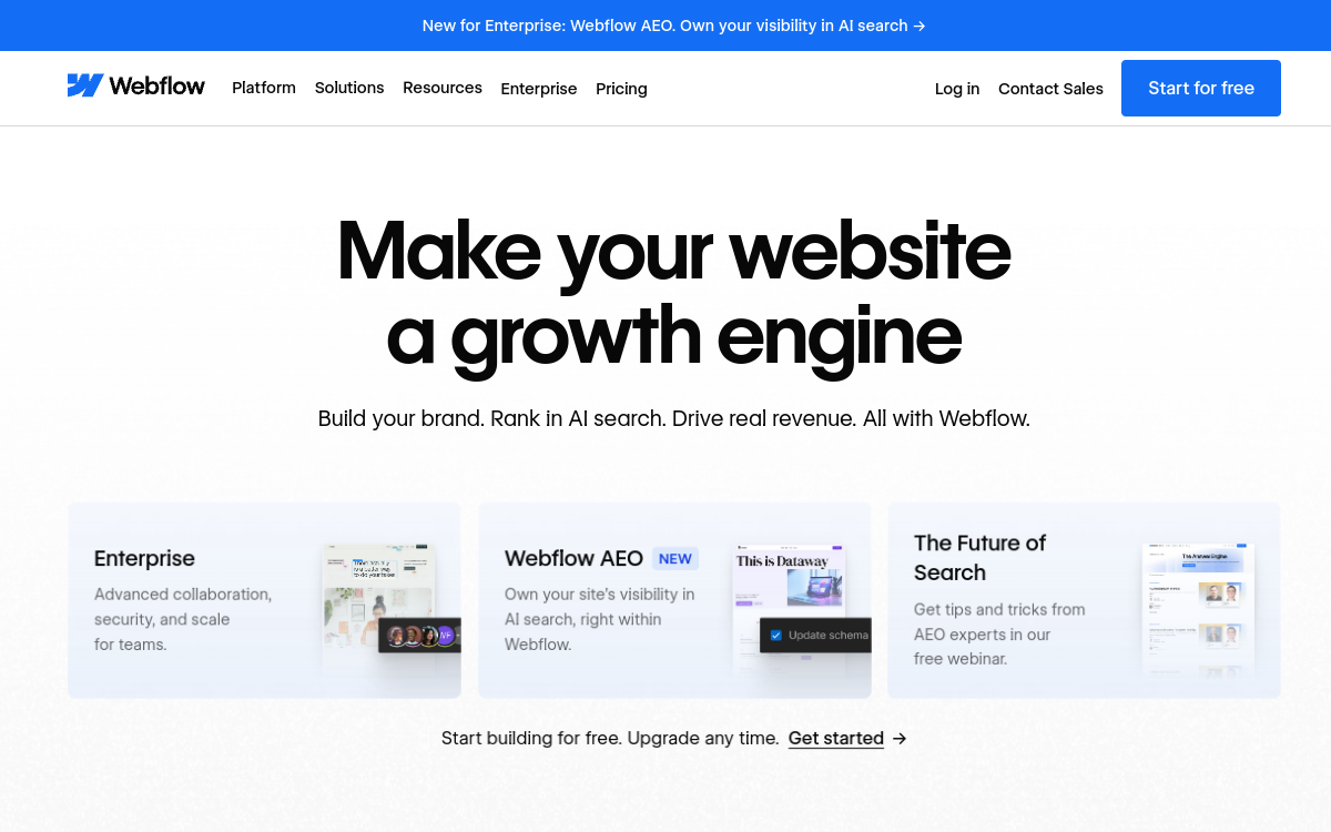 Screenshot of Webflow
