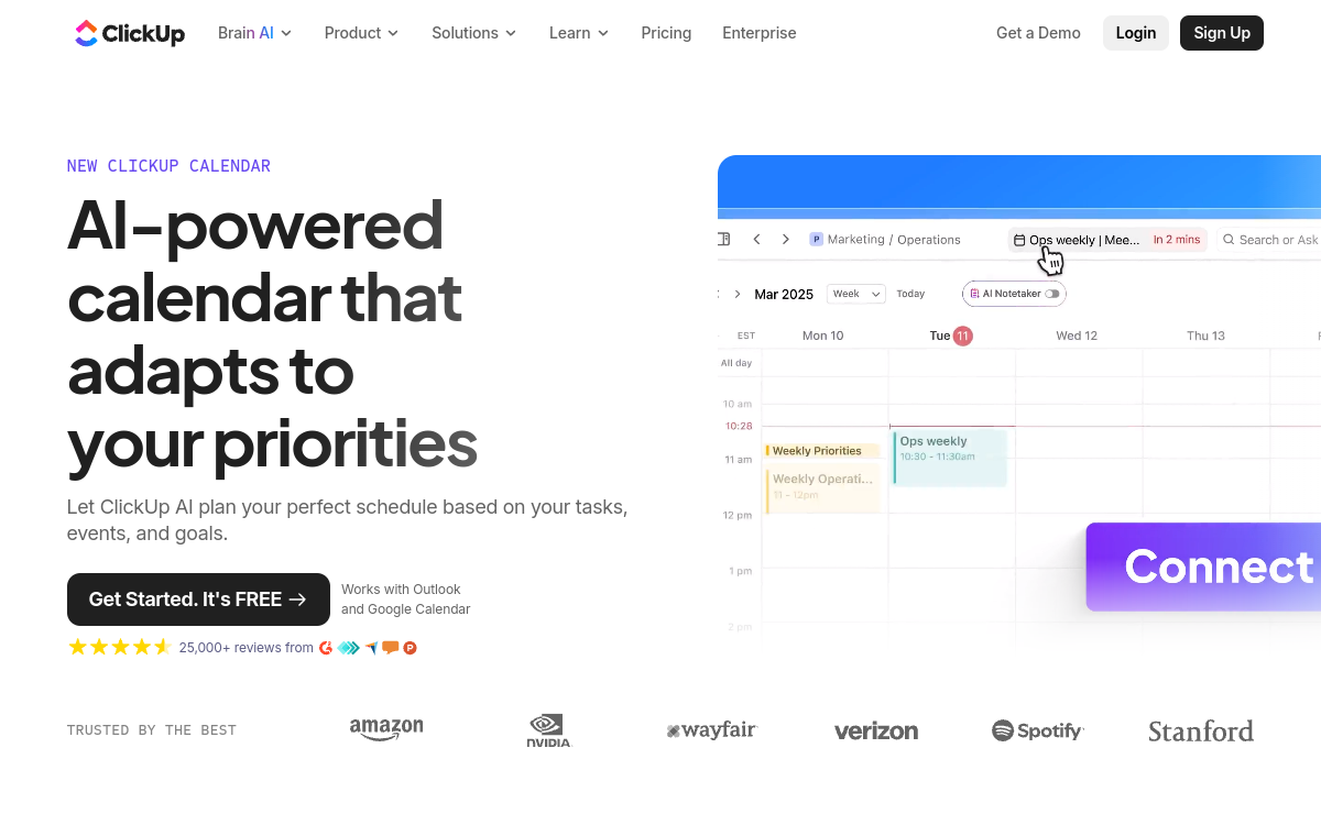 Screenshot of ClickUp Calendar