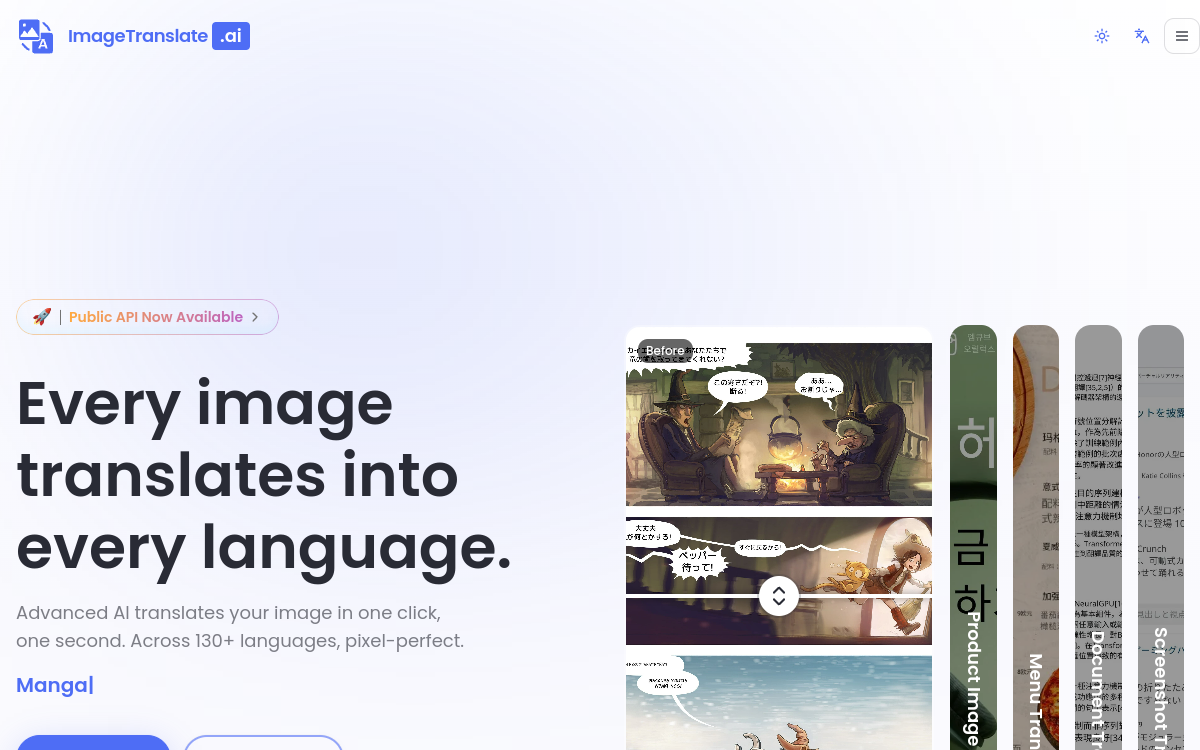 Screenshot of ImageTranslate AI
