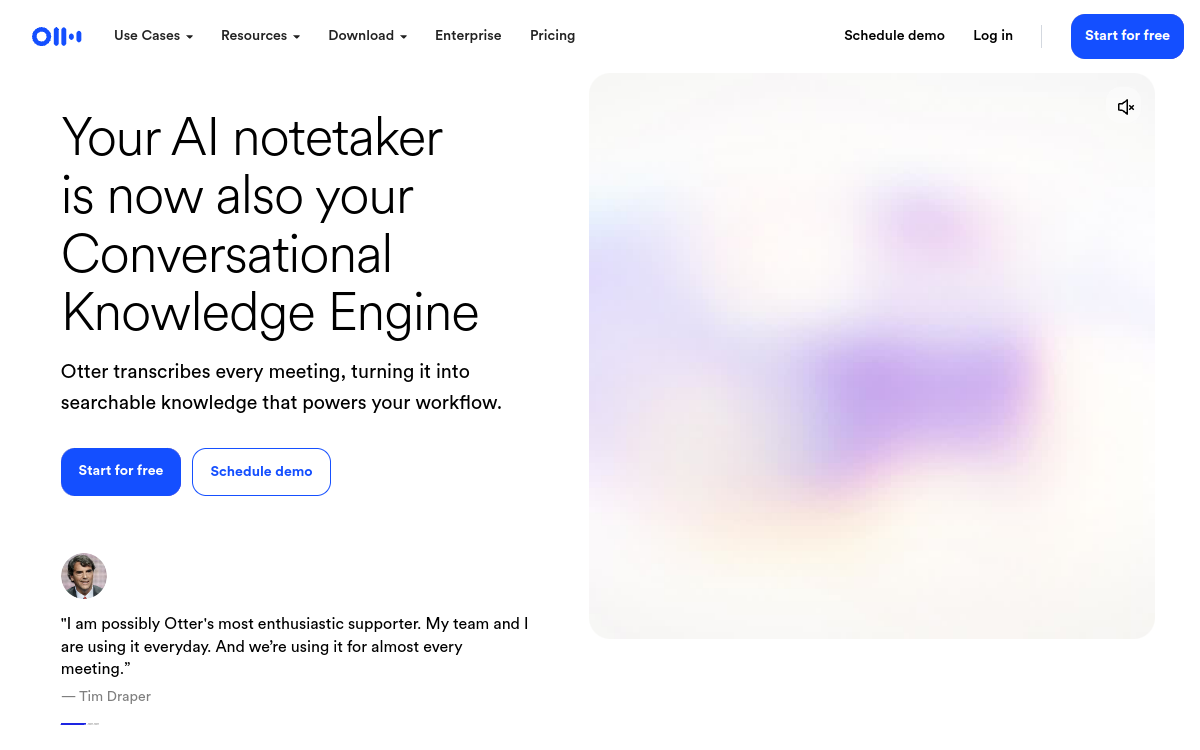 Screenshot of Otter.ai