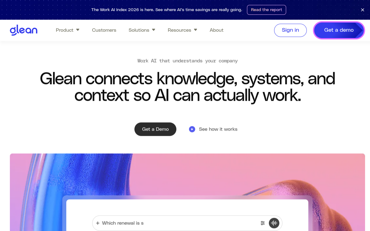 Screenshot of Glean