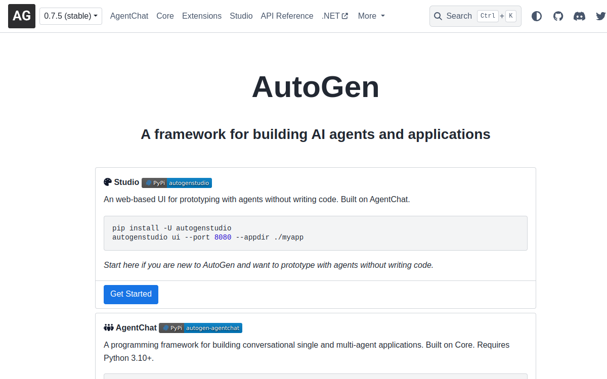 Screenshot of AutoGen