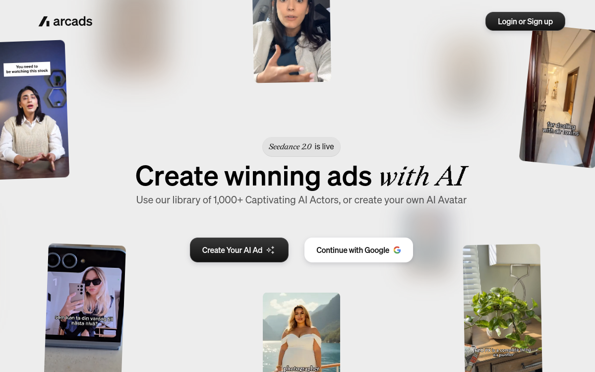 Screenshot of Arcads