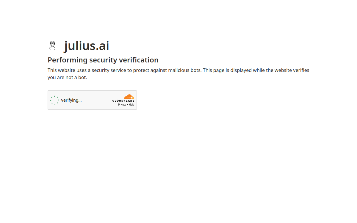 Screenshot of Julius AI