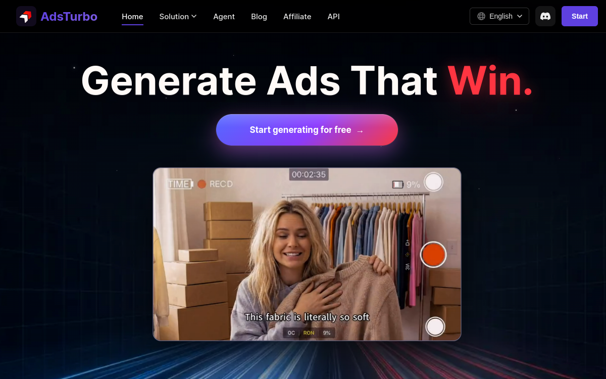 Screenshot of AdsTurbo