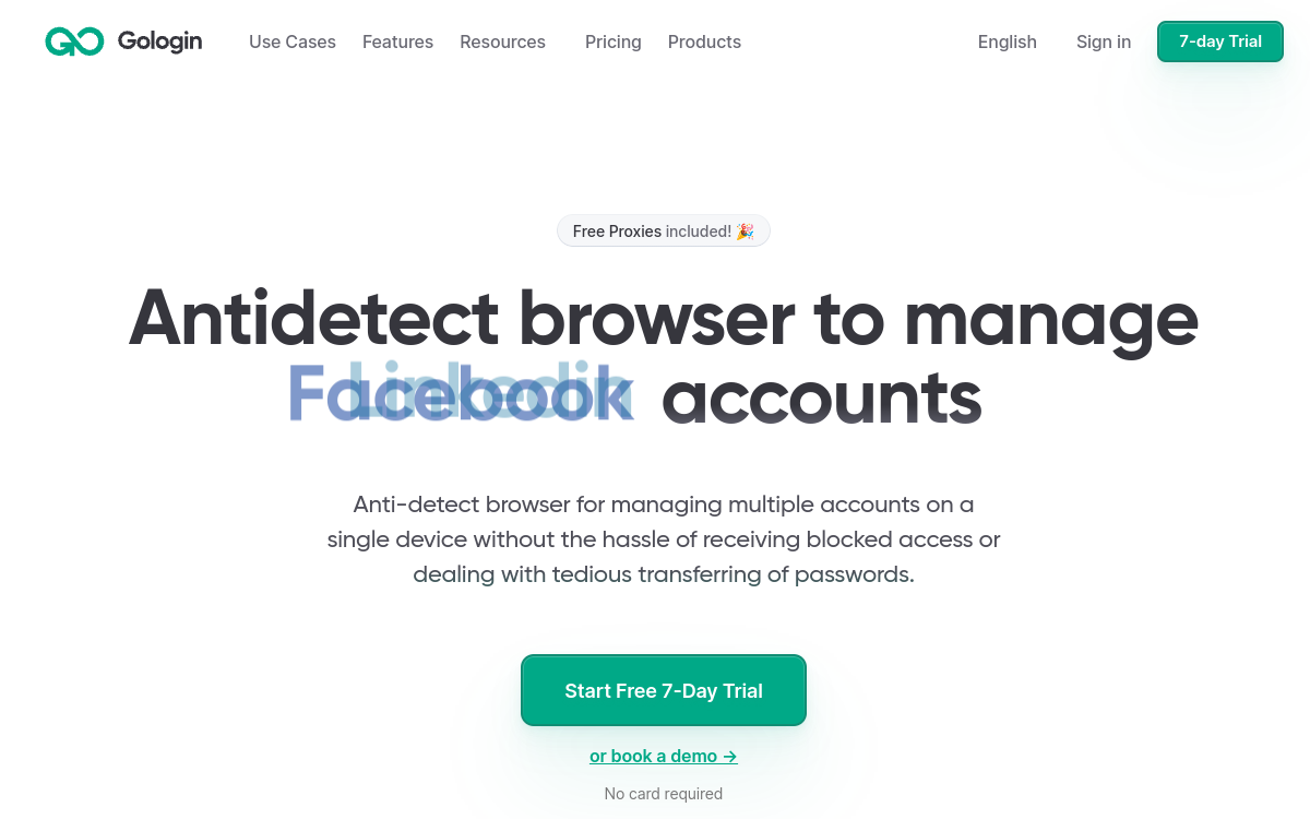 Screenshot of GoLogin