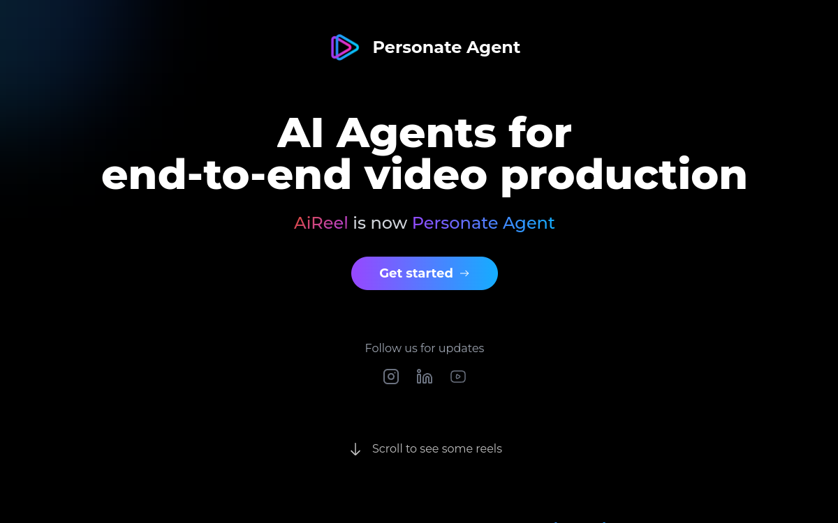 Screenshot of AiReel.io