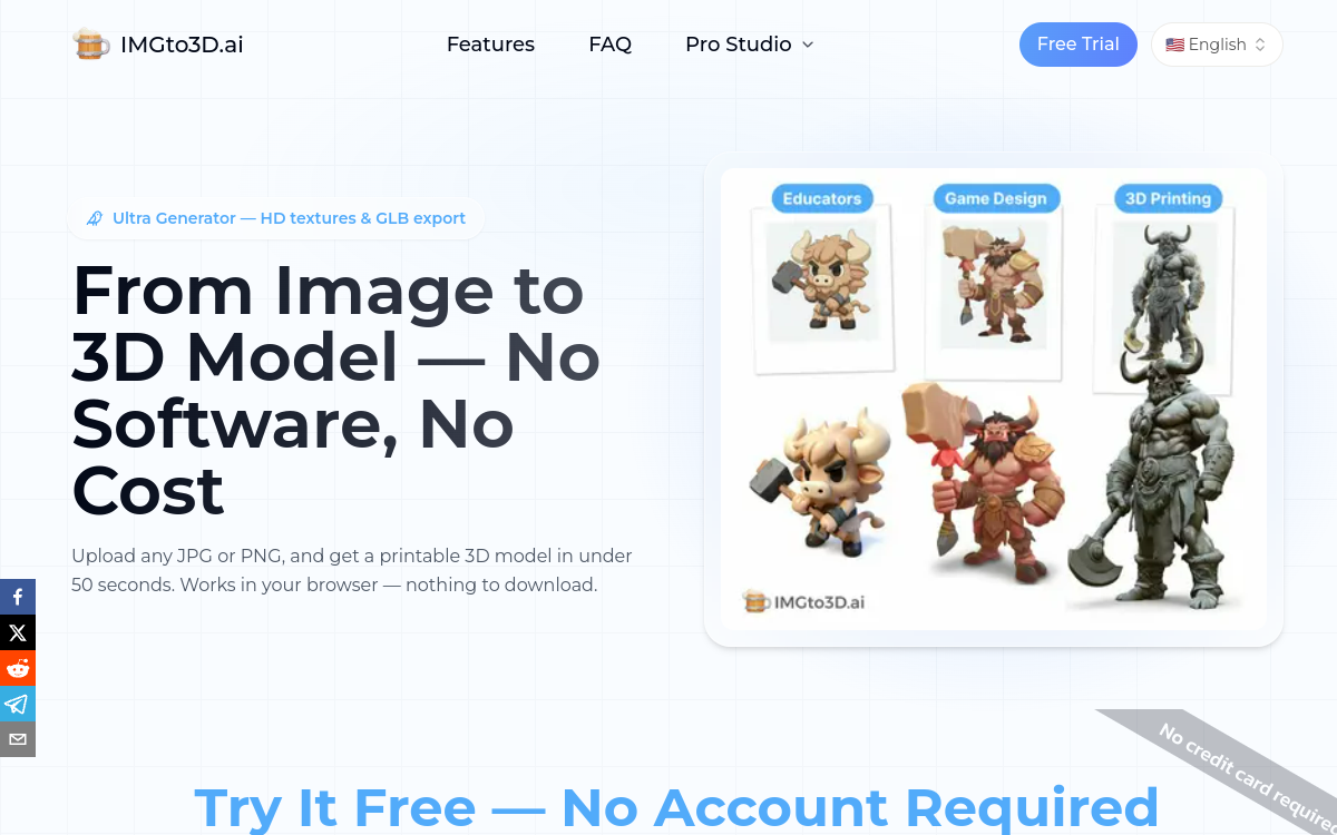 Screenshot of IMGto3D