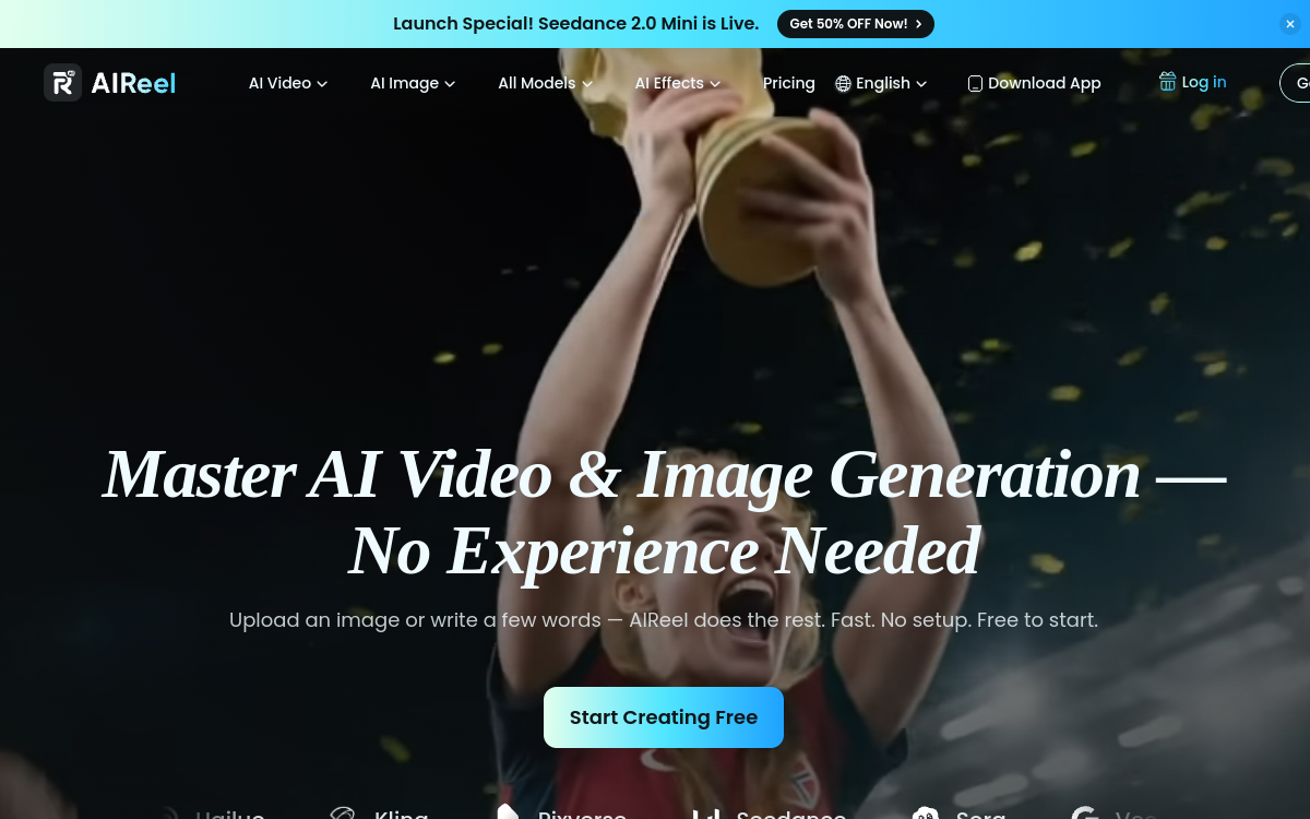 Screenshot of AIReel