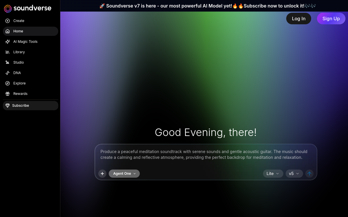 Screenshot of Soundverse