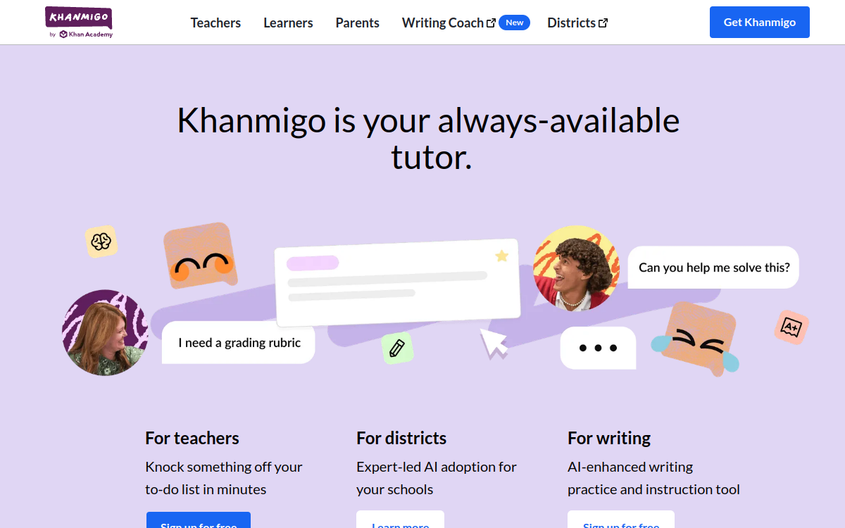 Screenshot of Khanmigo
